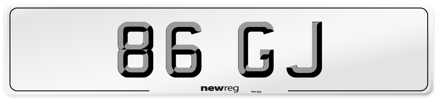 86 GJ Number Plate from New Reg